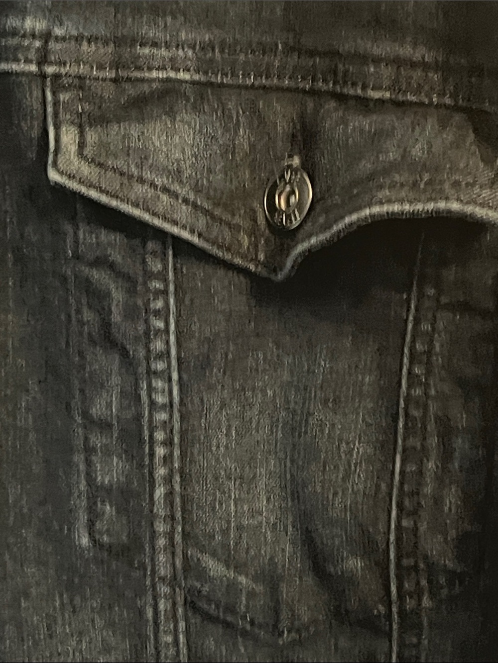 Ellen Degeneres Black Denim Button-Front Jean Jacket - Picture 4 of 12